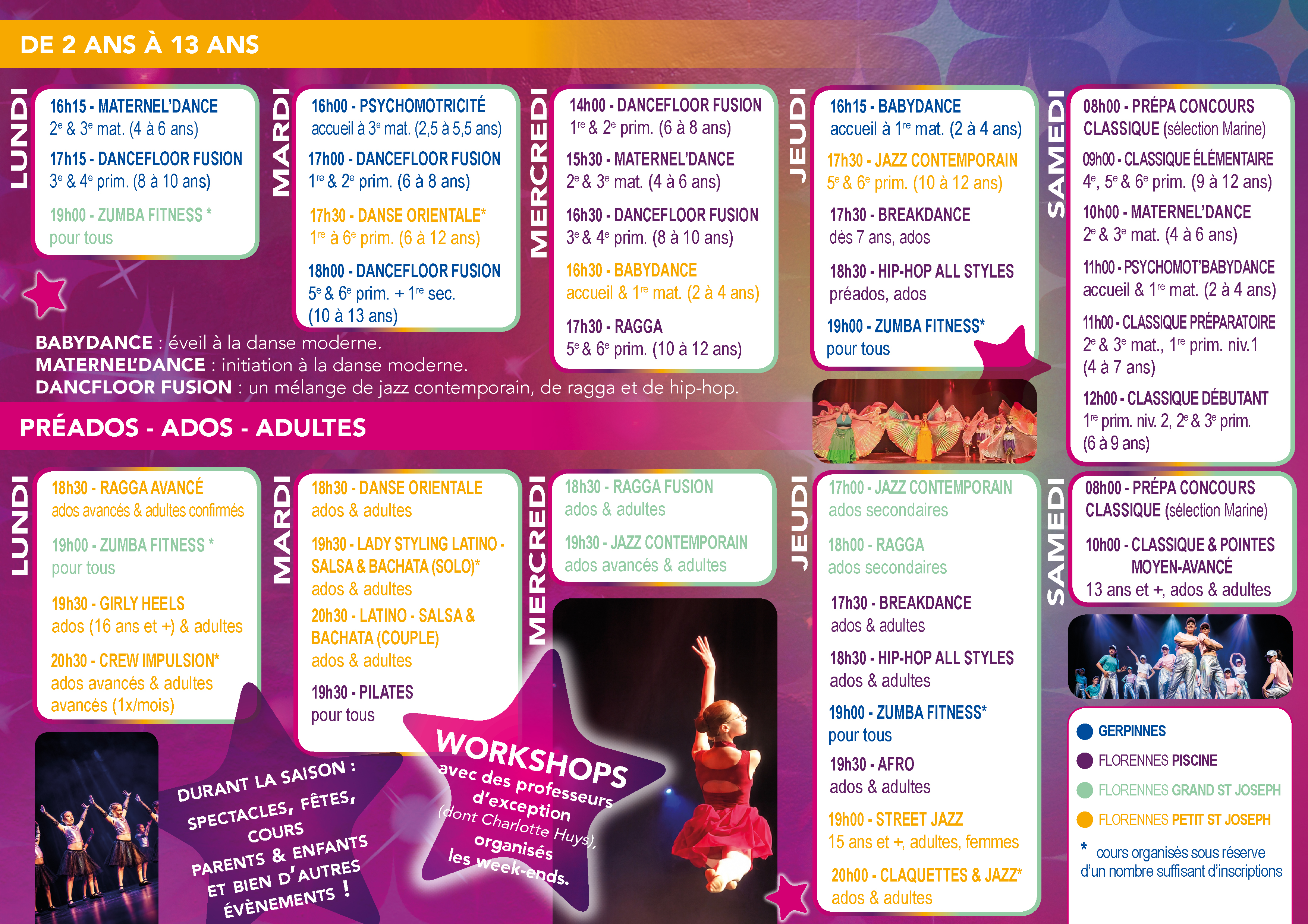 Horaire des cours